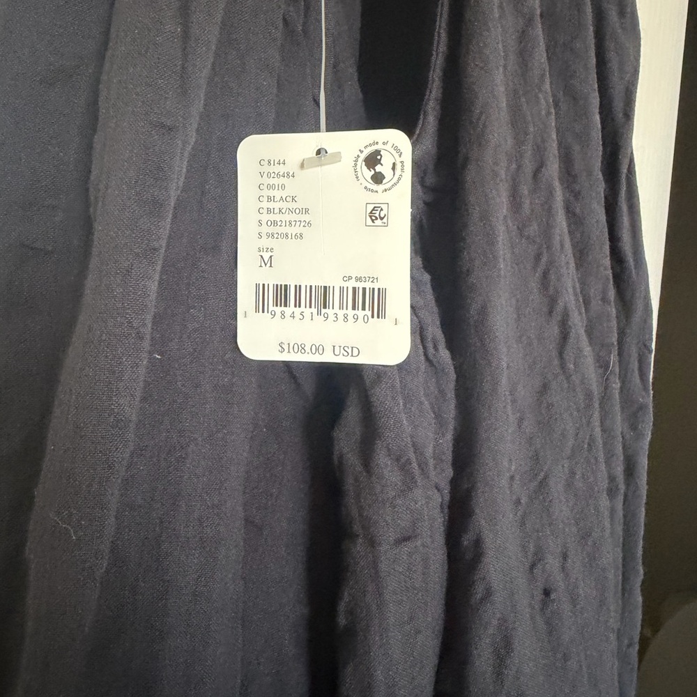 Free People Black Midi Dress with Cream Trim - Picture 6 of 6
